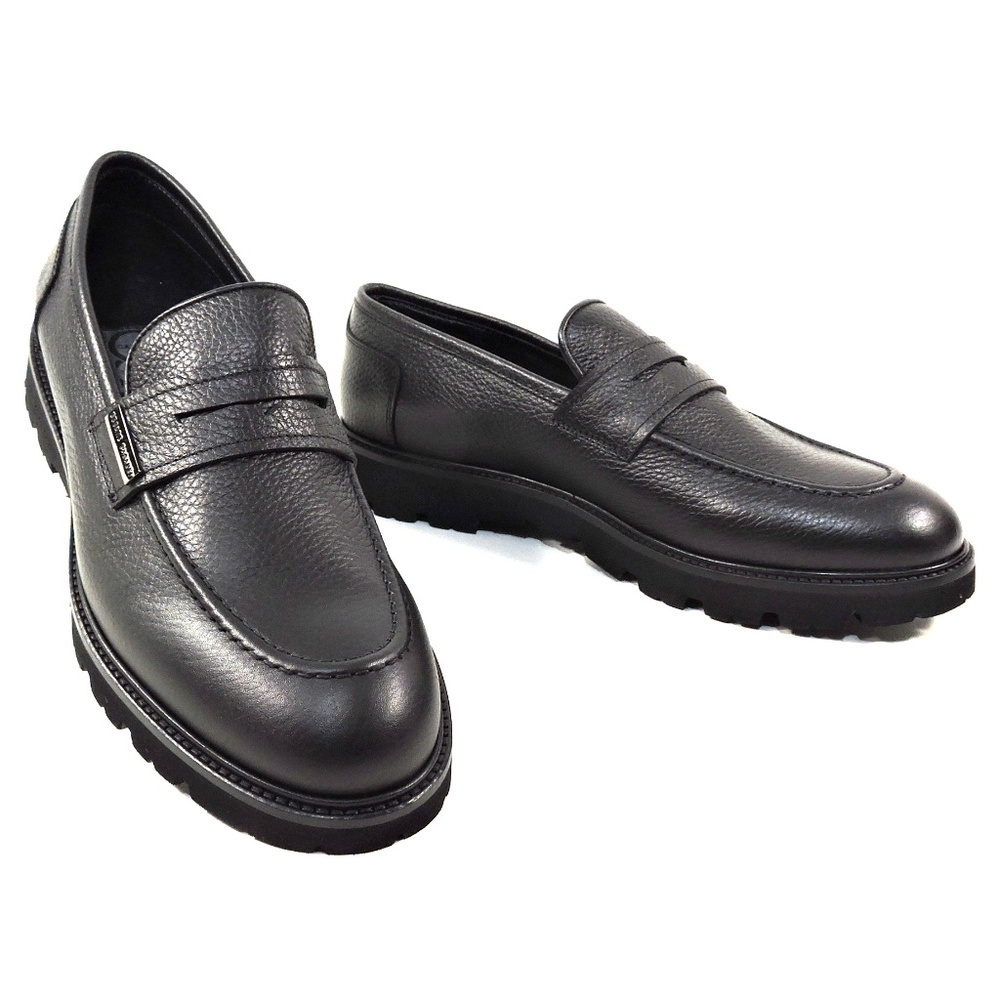 CASADEI 🇮🇹 MEN'S BLACK SOFT LEATHER COMFORT PENNY LOAFERS